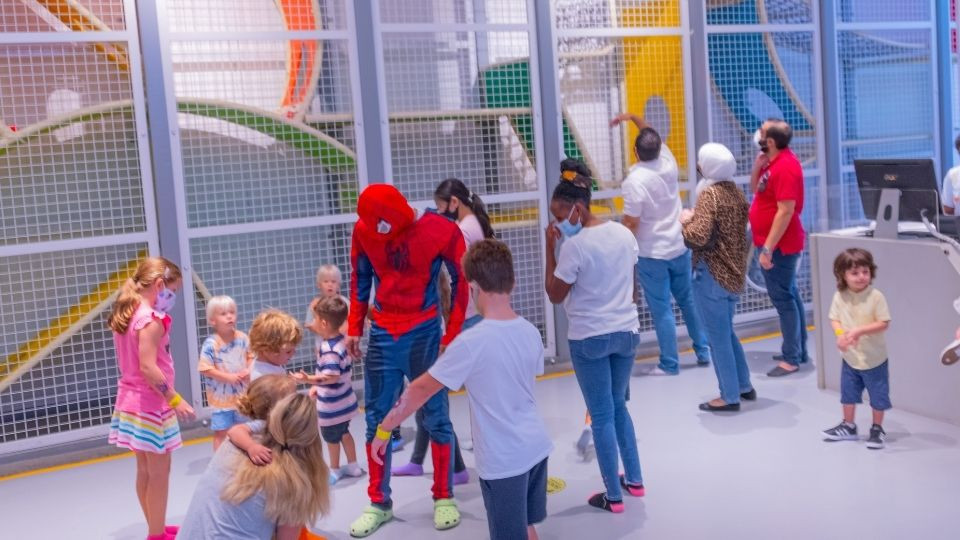 Indoor play zones at Adventure Parx + Cafe